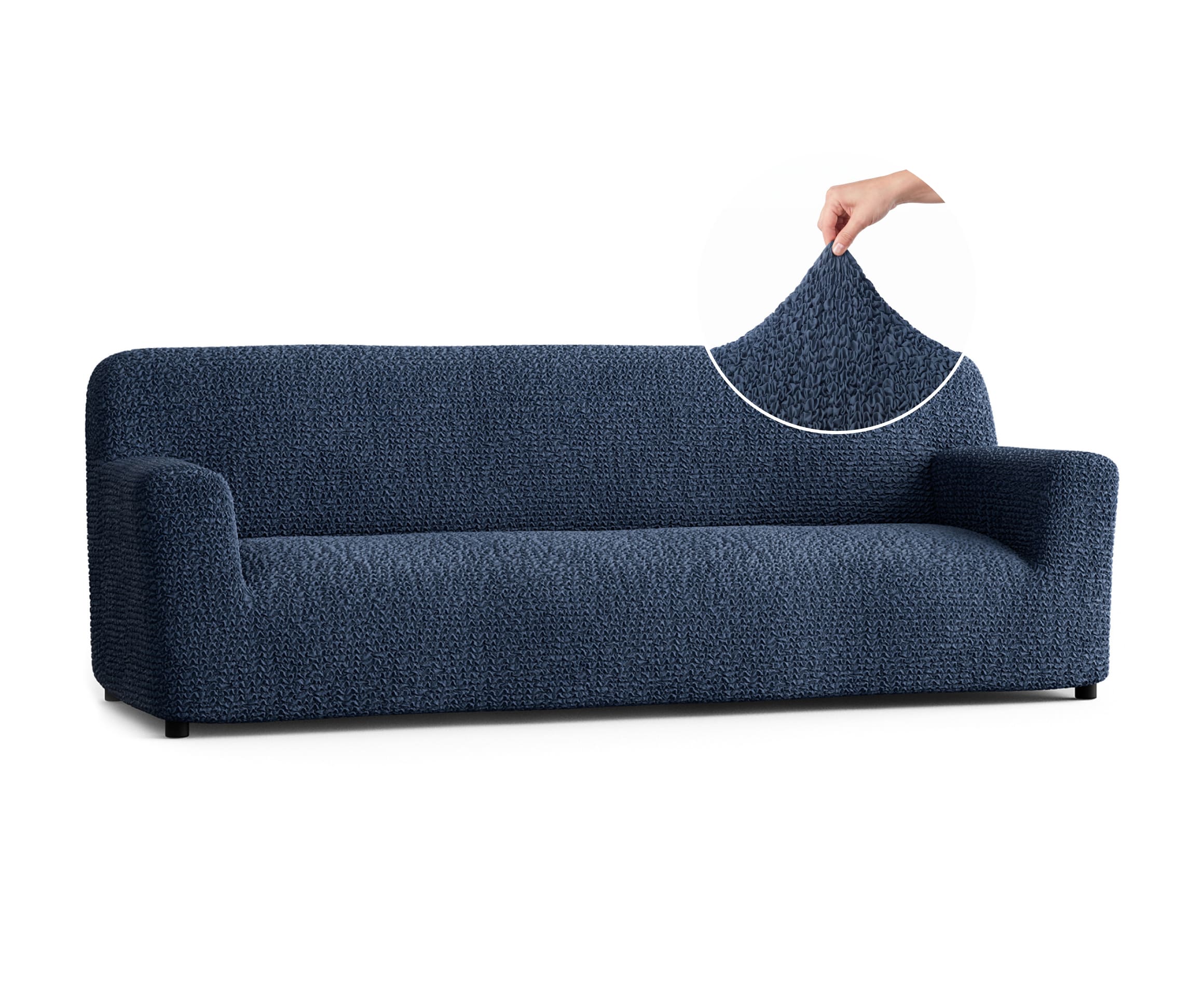 Sofa 4 Seater Slipcover, Comfort Collection – Navy Blue, front view | Navy Blue