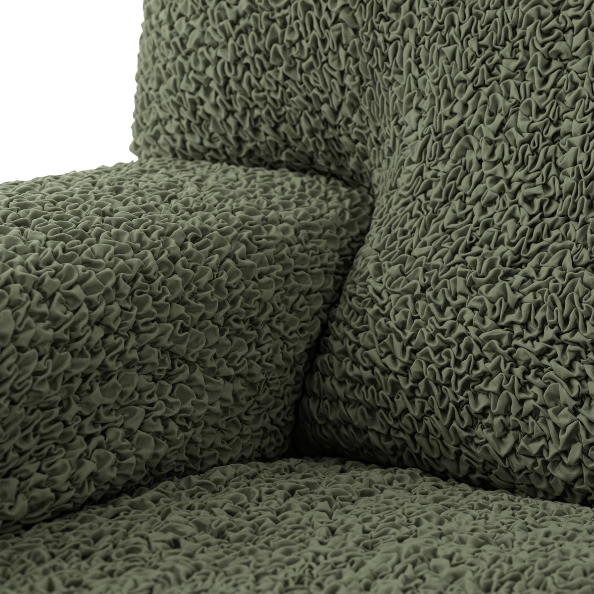 Reclining Armchair Slipcover, Comfort Collection – Moss Green, detail view | Moss Green