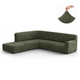 Fullback Support Sectional Sofa Slipcover (Left Chaise), Comfort Collection – Moss Green, front view | Moss Green