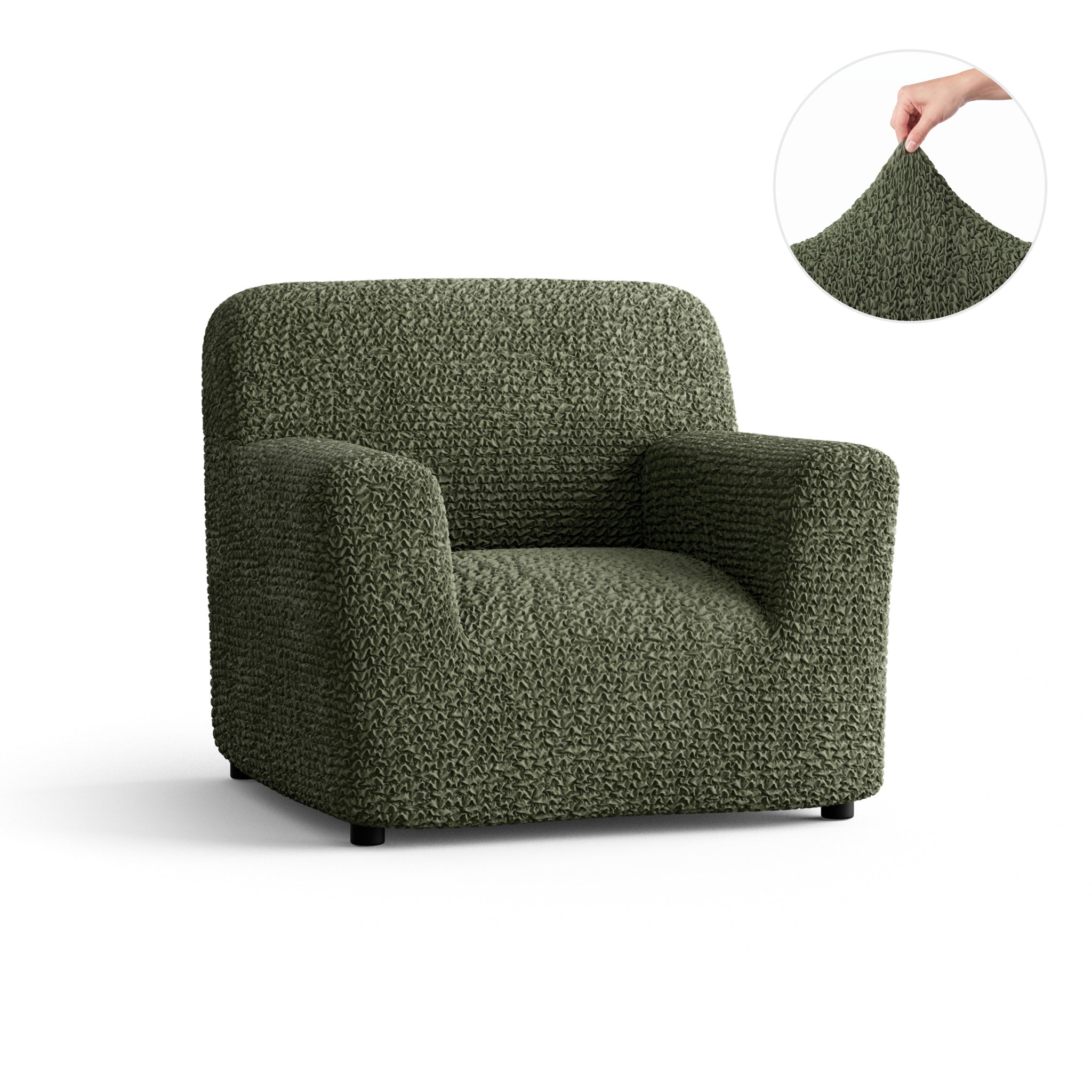 Armchair Slipcover, Comfort Collection – Moss Green, front view | Moss Green