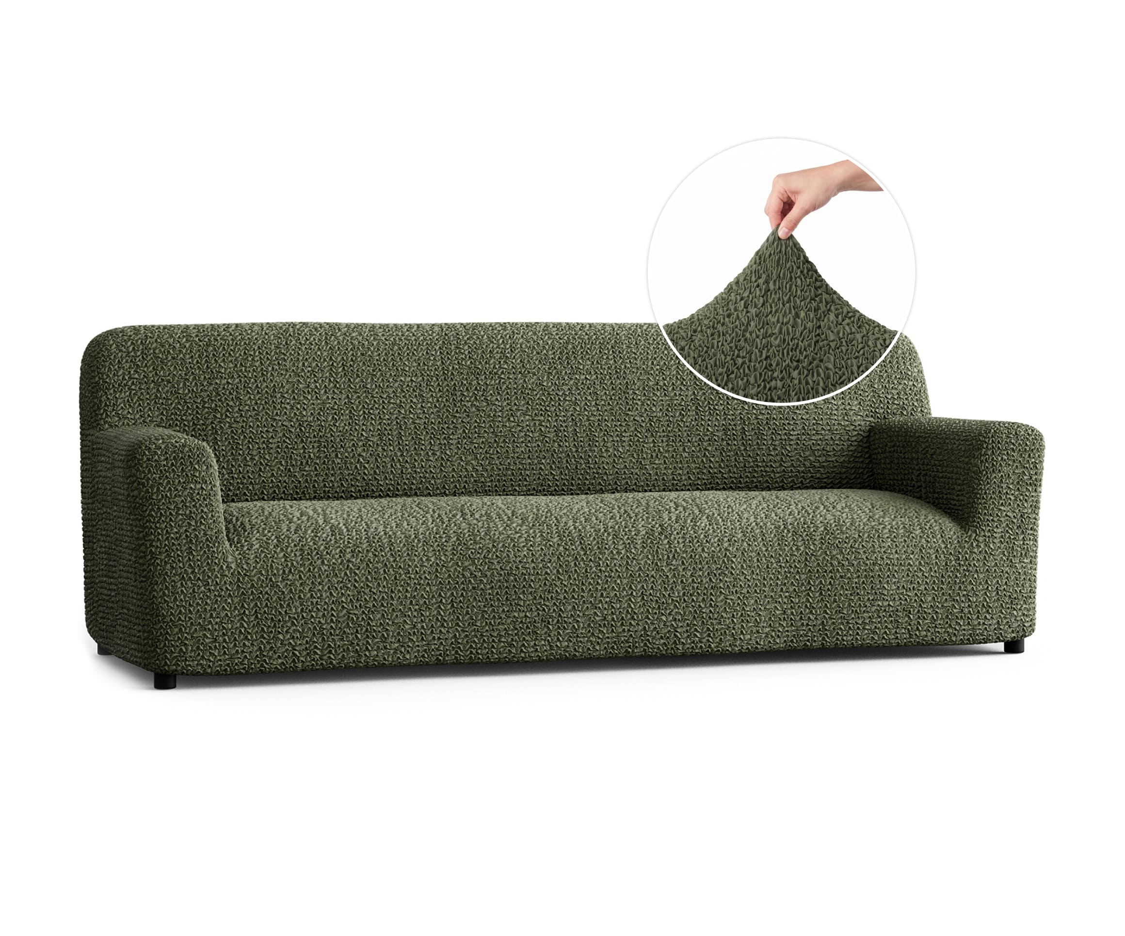 Sofa 4 Seater Slipcover, Comfort Collection – Moss Green, front view | Moss Green