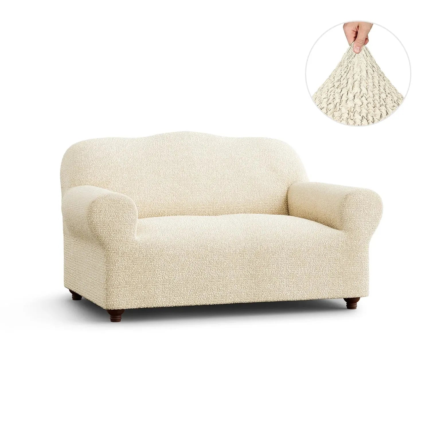 Cream Loveseat 2 Seater Slipcover, Mille Righe Collection