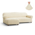 Cream L-Shaped Sofa Slipcover (Left Chaise), Mille Righe Collection