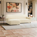 Cream L-Shaped Sofa Slipcover (Left Chaise), Mille Righe Collection