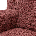 Burgundy Corner Sofa Slipcover, Mille Righe Collection