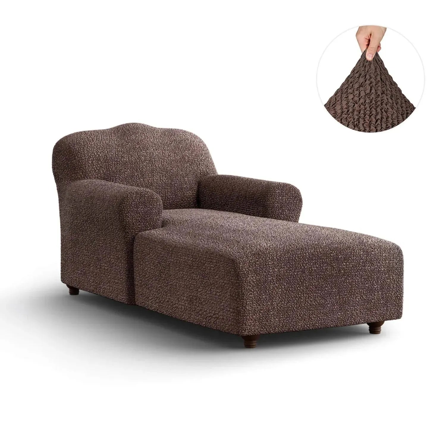 Brown Chaise Lounge Slipcover, Mille Righe Collection