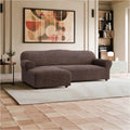 Brown L-Shaped Sofa Slipcover (Left Chaise), Mille Righe Collection