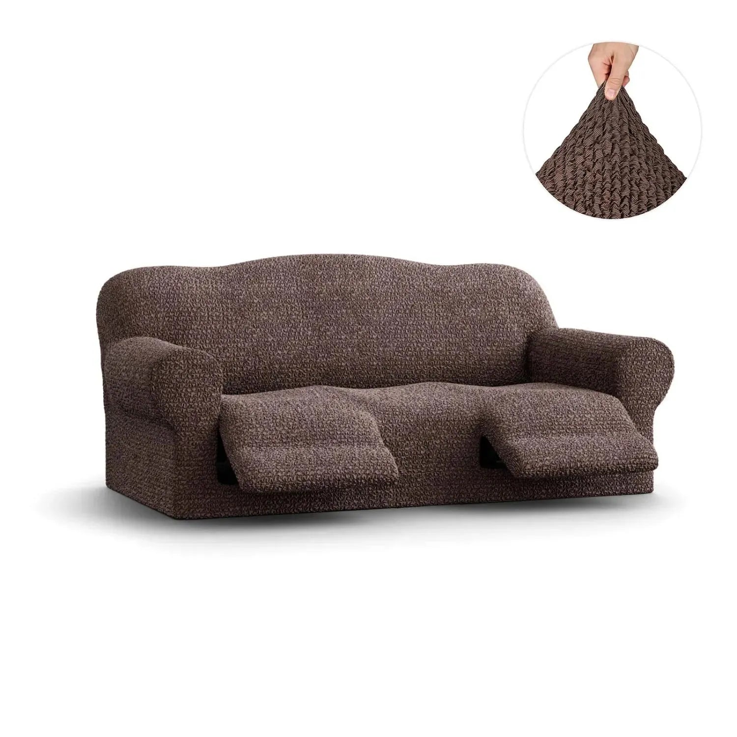 Brown 3 Seater Recliner Slipcover, Mille Righe Collection