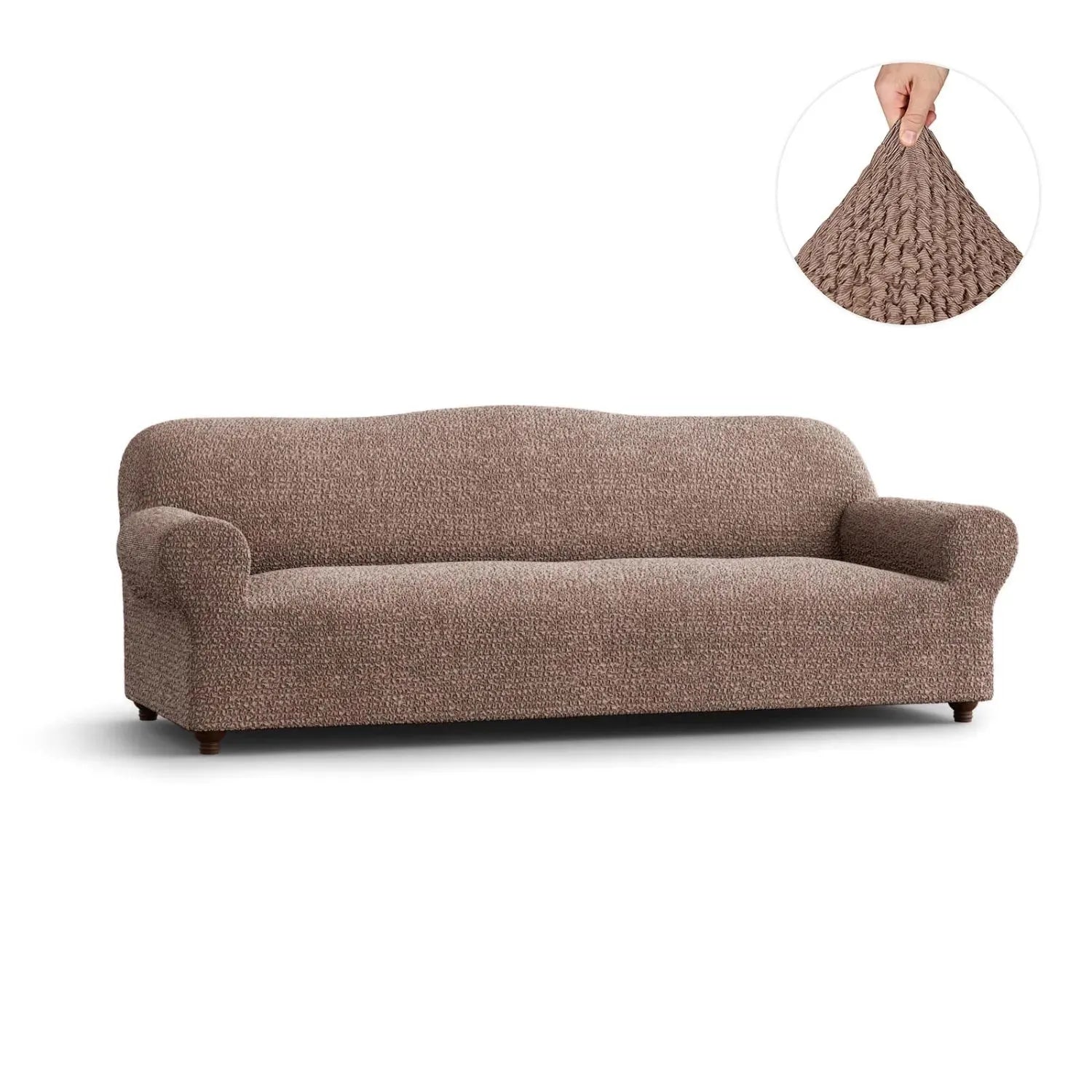 Camel Sofa 4 Seater Slipcover, Mille Righe Collection