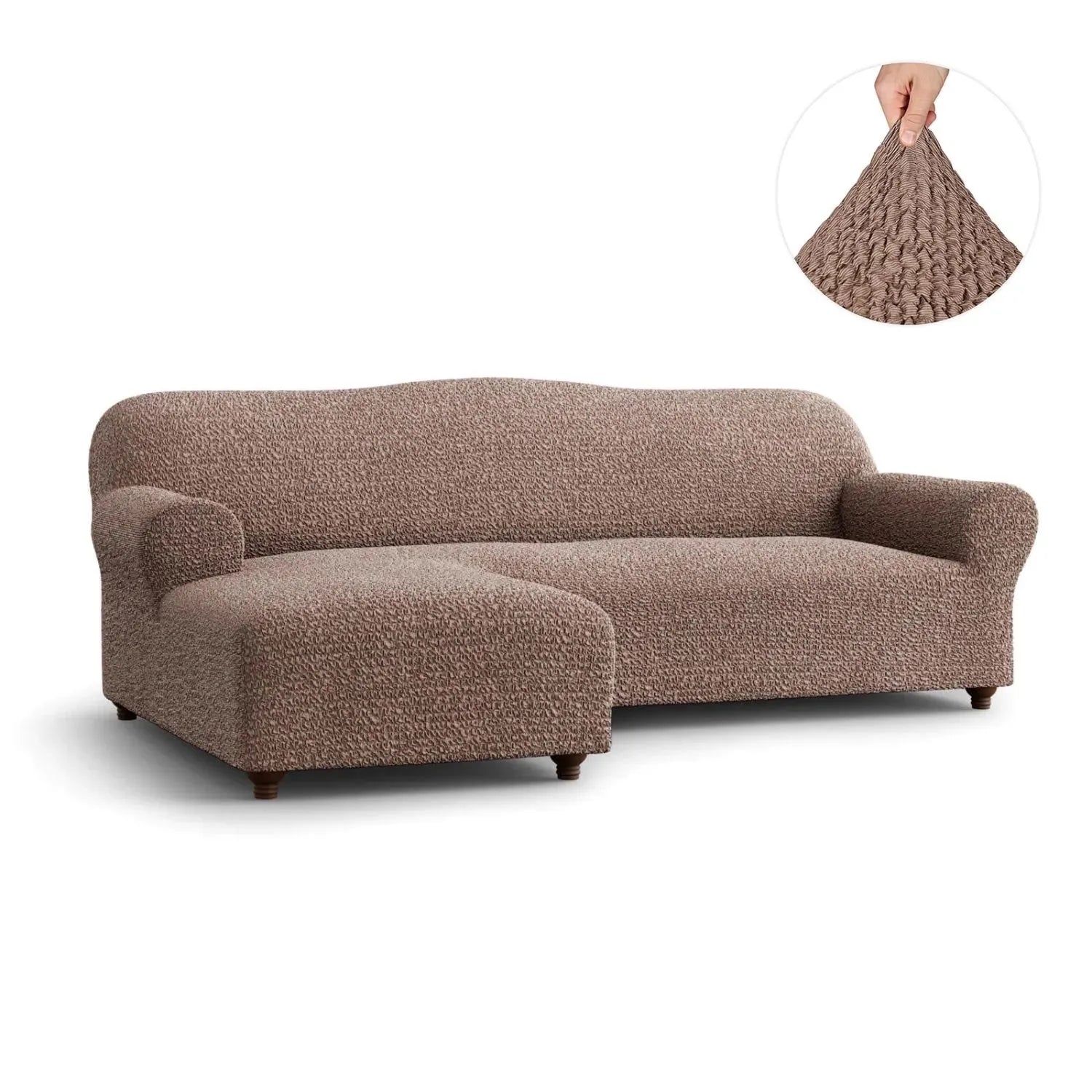 Camel L-Shaped Sofa Slipcover (Left Chaise), Mille Righe Collection