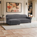 Dark Grey L-Shaped Sofa Slipcover (Left Chaise), Mille Righe Collection