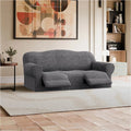 Dark Grey 3 Seater Recliner Slipcover, Mille Righe Collection