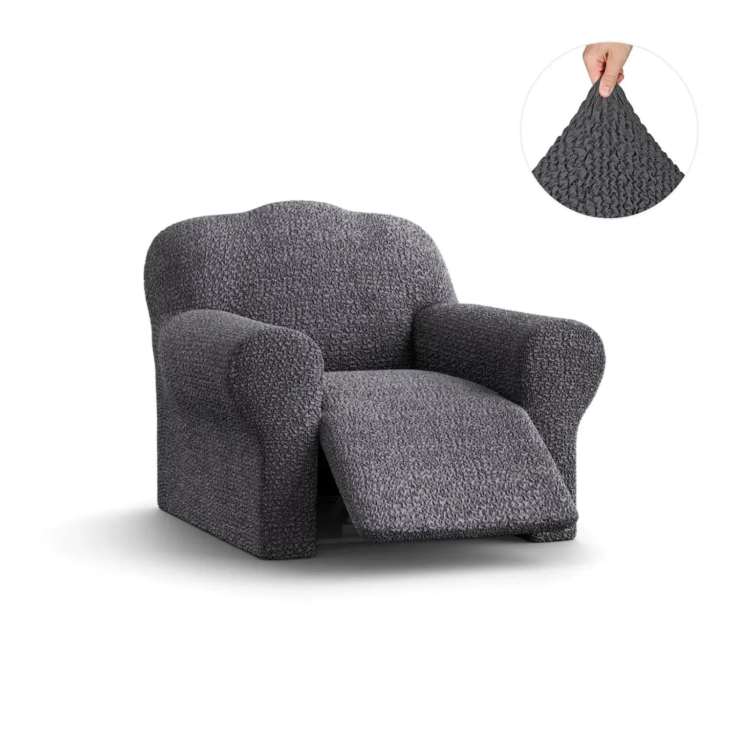 Dark Grey Reclining Armchair Slipcover, Mille Righe Collection