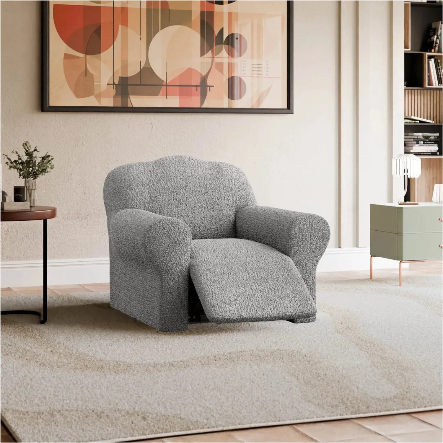 Platinum Reclining Armchair Slipcover, Mille Righe Collection