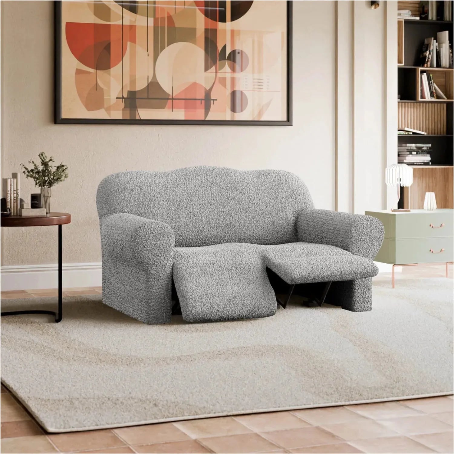 Platinum 2 Seater Recliner Slipcover, Mille Righe Collection