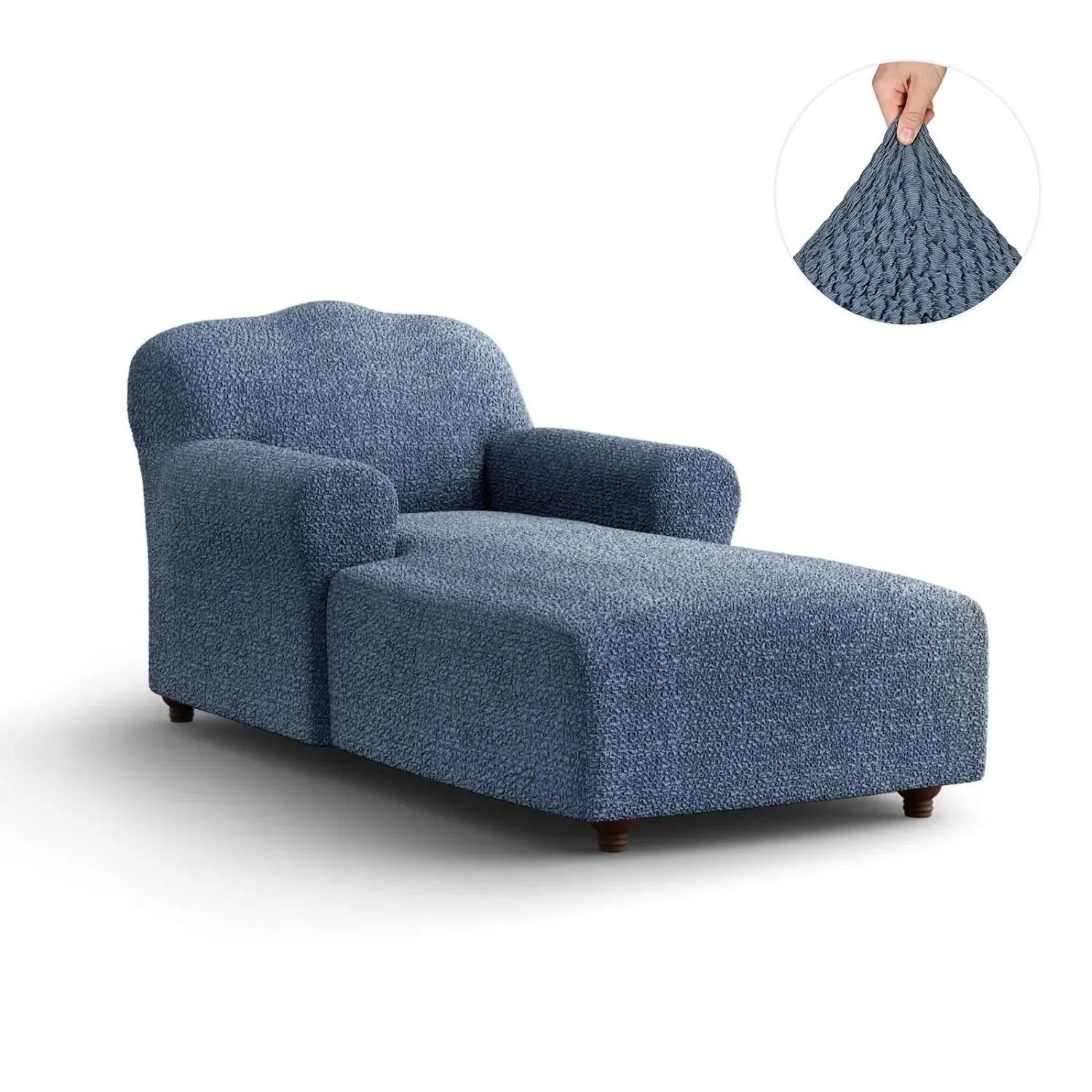 Blue Chaise Lounge Slipcover, Mille Righe Collection