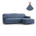 Blue L-Shaped Sofa Slipcover (Right Chaise), Mille Righe Collection