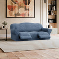 Blue 3 Seater Recliner Slipcover, Mille Righe Collection