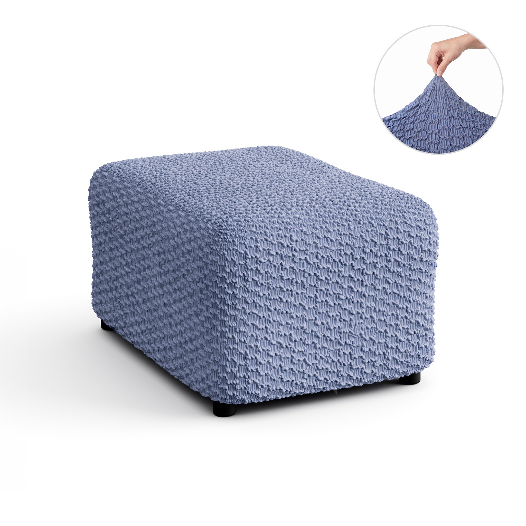 Ottoman Slipcover (Medium), Embrace Collection – Blue, product view | Blue
