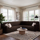 Corner Sofa Slipcover, Embrace Collection – Dark Brown, interior view 1 | Dark Brown