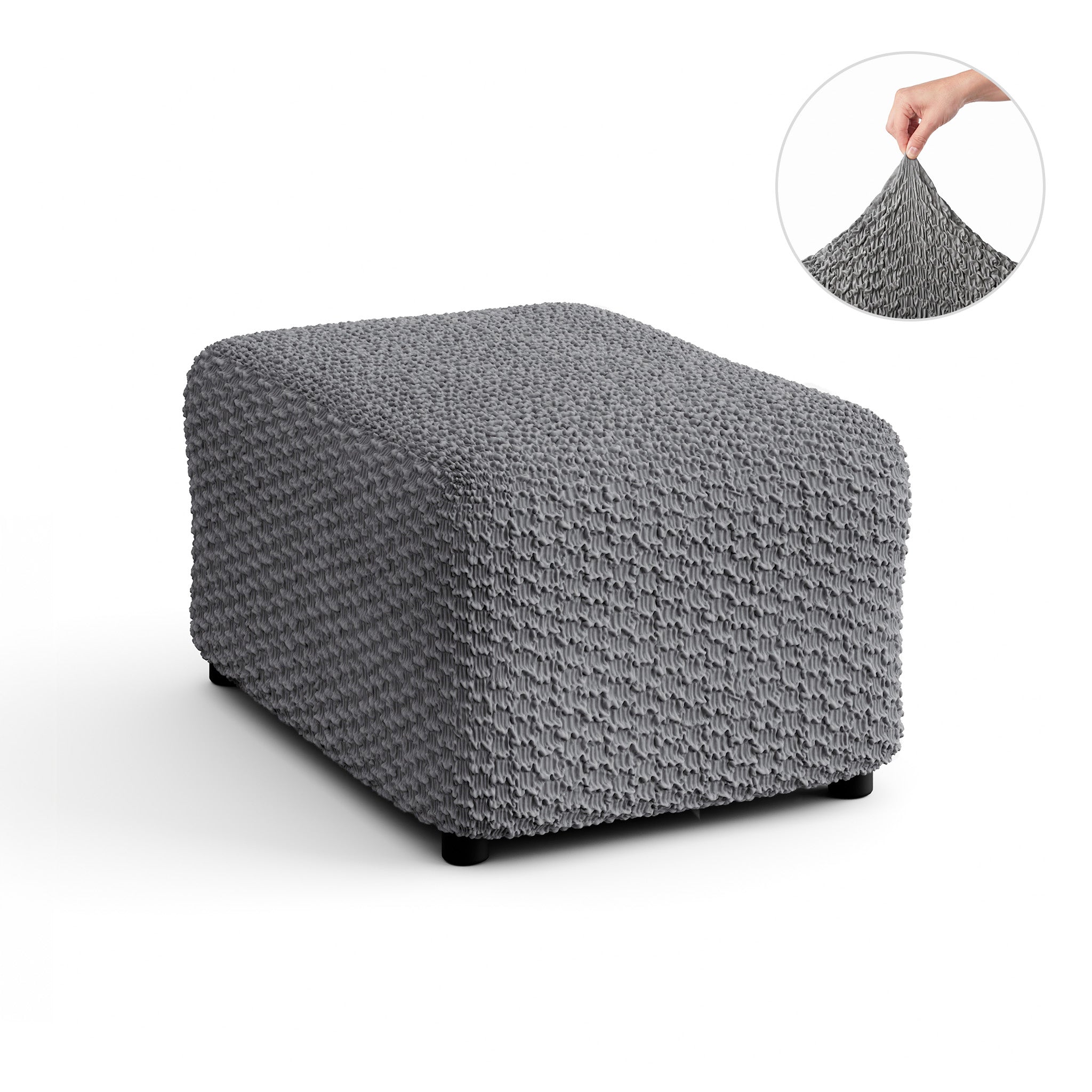 Ottoman Slipcover (Medium), Embrace Collection – Dark Grey, color swatch | Dark Grey