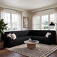 Corner Sofa Slipcover, Embrace Collection – Black, interior view 1 | Black