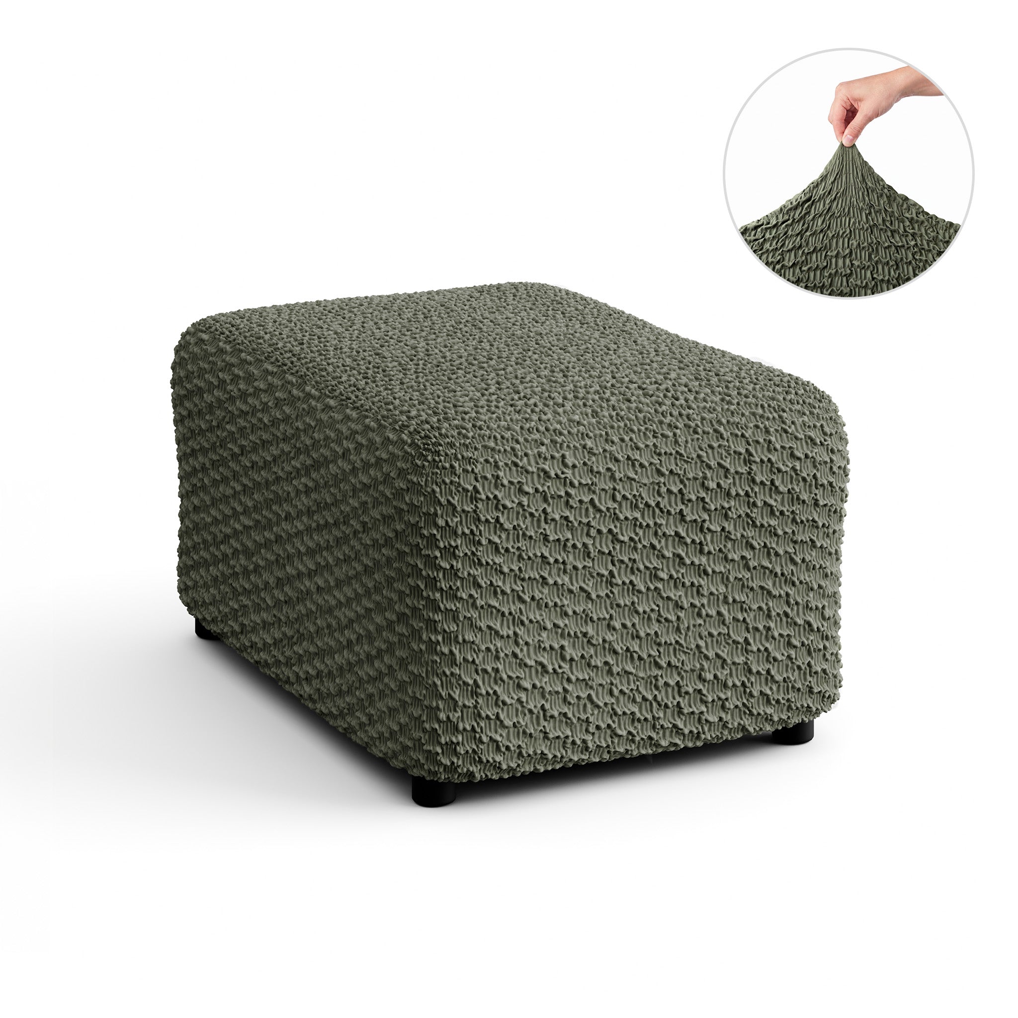 Ottoman Slipcover (Medium), Embrace Collection – Moss Green, product view | Moss Green