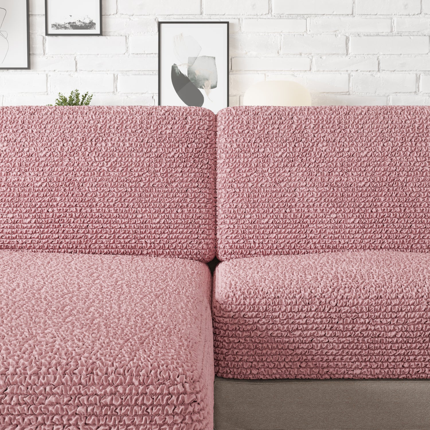 Coral Pink Chaise Seat Cushion Cover, Microfibra Collection