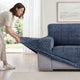 Sofa 3 Seater Slipcover, Printed Collection – Vittoria Blue, side view | Vittoria Blue