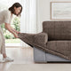 Loveseat 2 Seater Slipcover, Printed Collection – Vittoria Brown, flat lay | Vittoria Brown