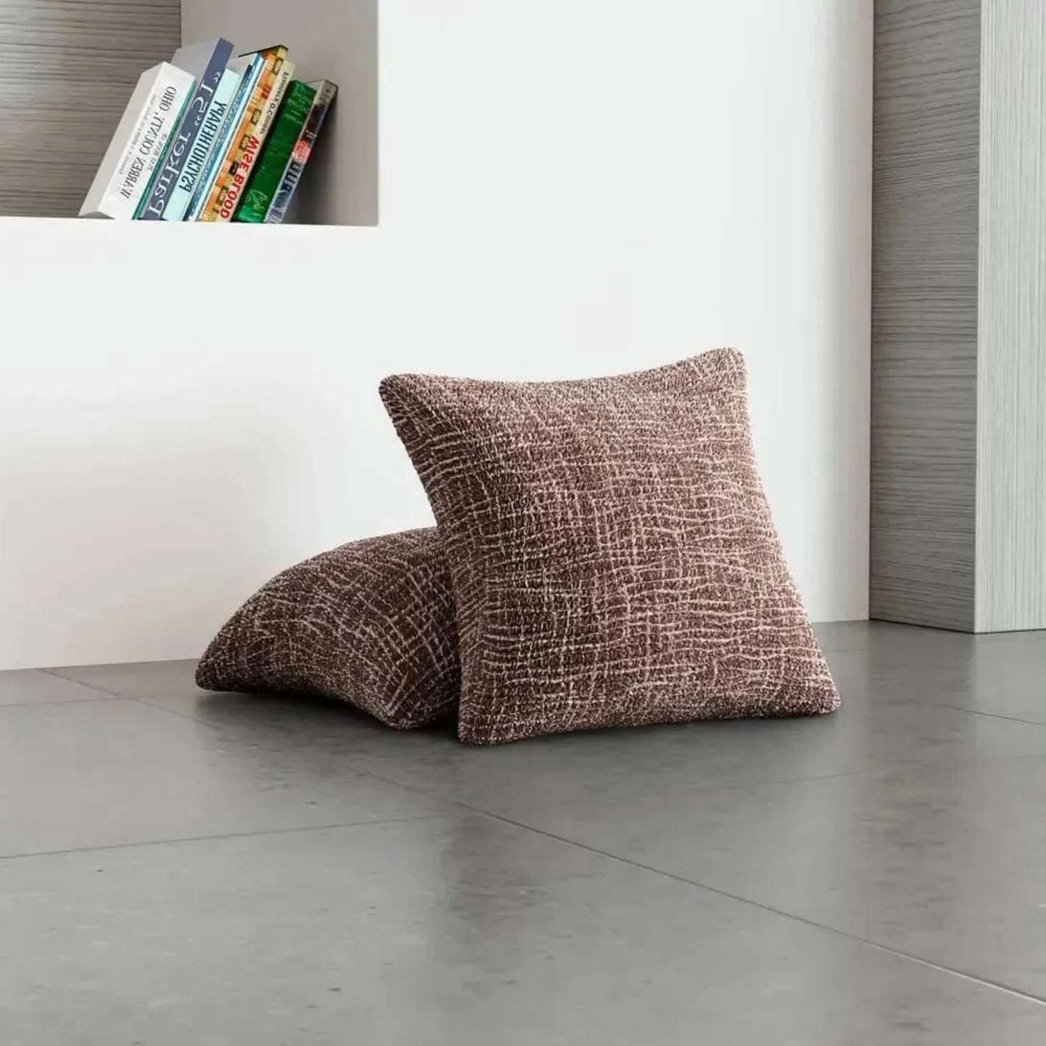 Graffio Taupe Pillow Slipcovers 2 Pcs Set (18x18 in),  Microfibra Printed Collection