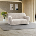 Venezia Cream Loveseat 2 Seater Slipcover, Microfibra Printed Collection