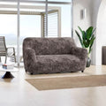 Marmo Brown Loveseat 2 Seater Slipcover, Microfibra Printed Collection