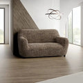 Vittoria Brown Loveseat 2 Seater Slipcover, Microfibra Printed Collection