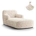 Wavy Vanilla Chaise Lounge Slipcover, Microfibra Printed Collection