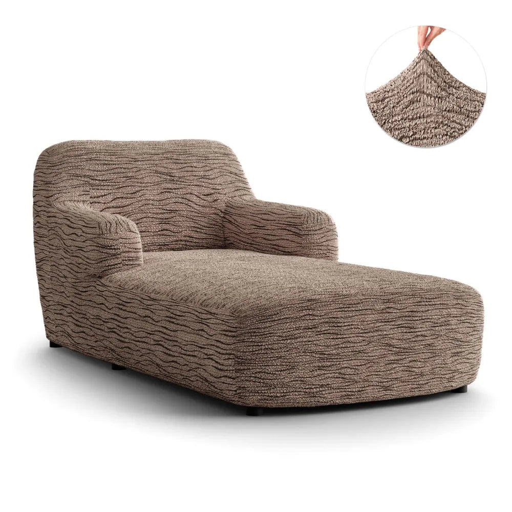 Wavy Sand Chaise Lounge Slipcover, Microfibra Printed Collection