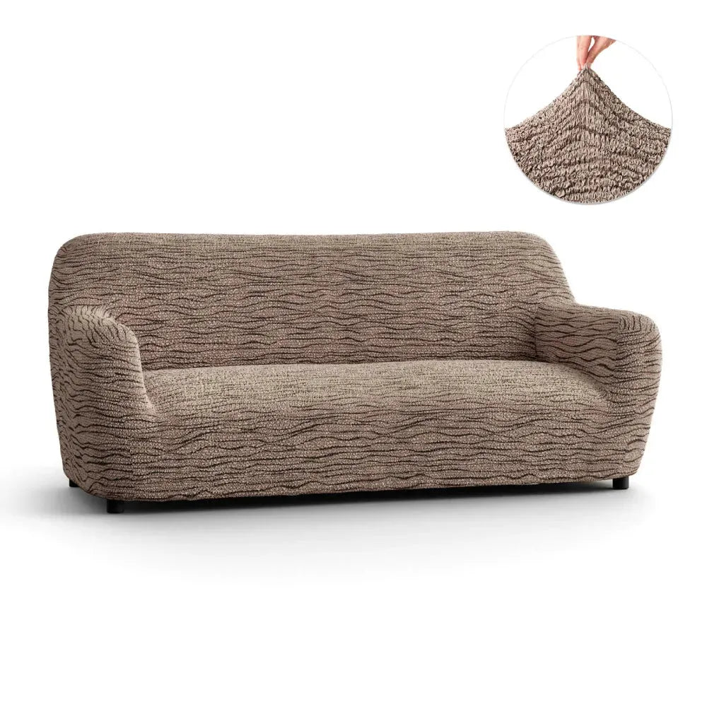 Wavy Sand Sofa 3 Seater Slipcover, Microfibra Printed Collection