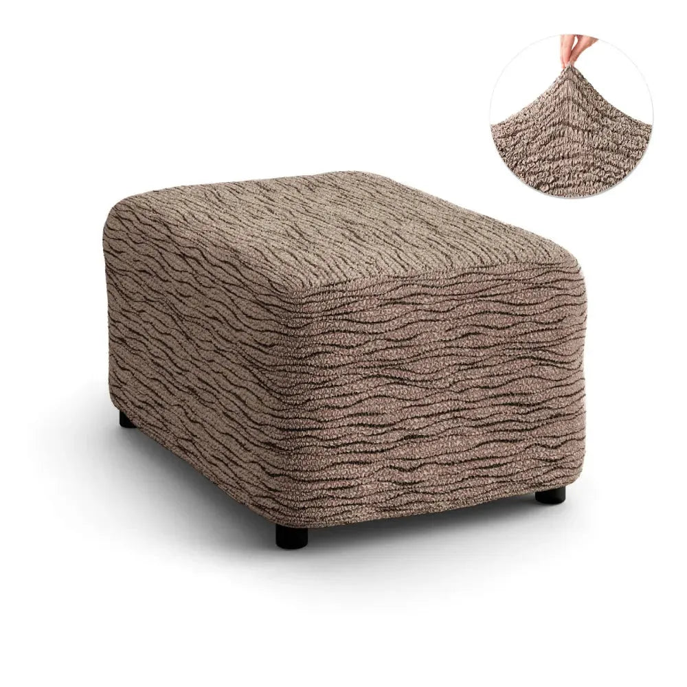 Wavy Sand Ottoman Slipcover (Medium), Microfibra Printed Collection