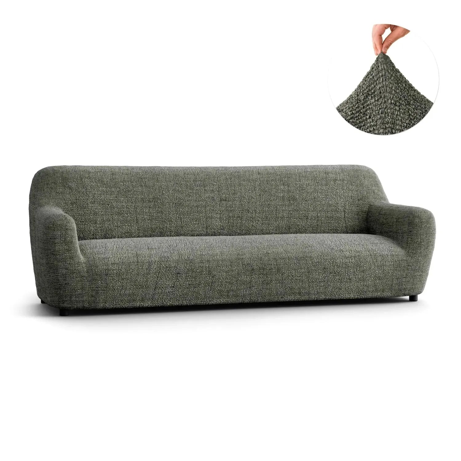 Mossy Grey Sofa 4 Seater Slipcover, Microfibra Printed Collection