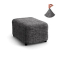 Vittoria Grey Ottoman Slipcover (Medium), Microfibra Printed Collection