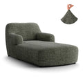 Mossy Grey Chaise Lounge Slipcover, Microfibra Printed Collection