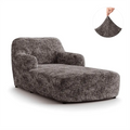 Marmo Brown Chaise Lounge Slipcover, Microfibra Printed Collection