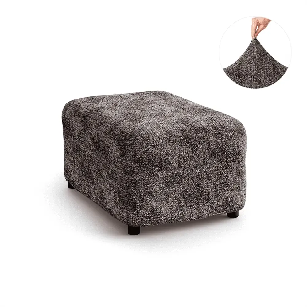 Marmo Brown Ottoman Slipcover (Medium), Microfibra Printed Collection