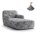 Marmo Grey Chaise Lounge Slipcover, Microfibra Printed Collection