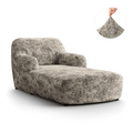 Marmo Greige Chaise Lounge Slipcover, Microfibra Printed Collection