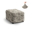 Marmo Greige Ottoman Slipcover (Medium), Microfibra Printed Collection