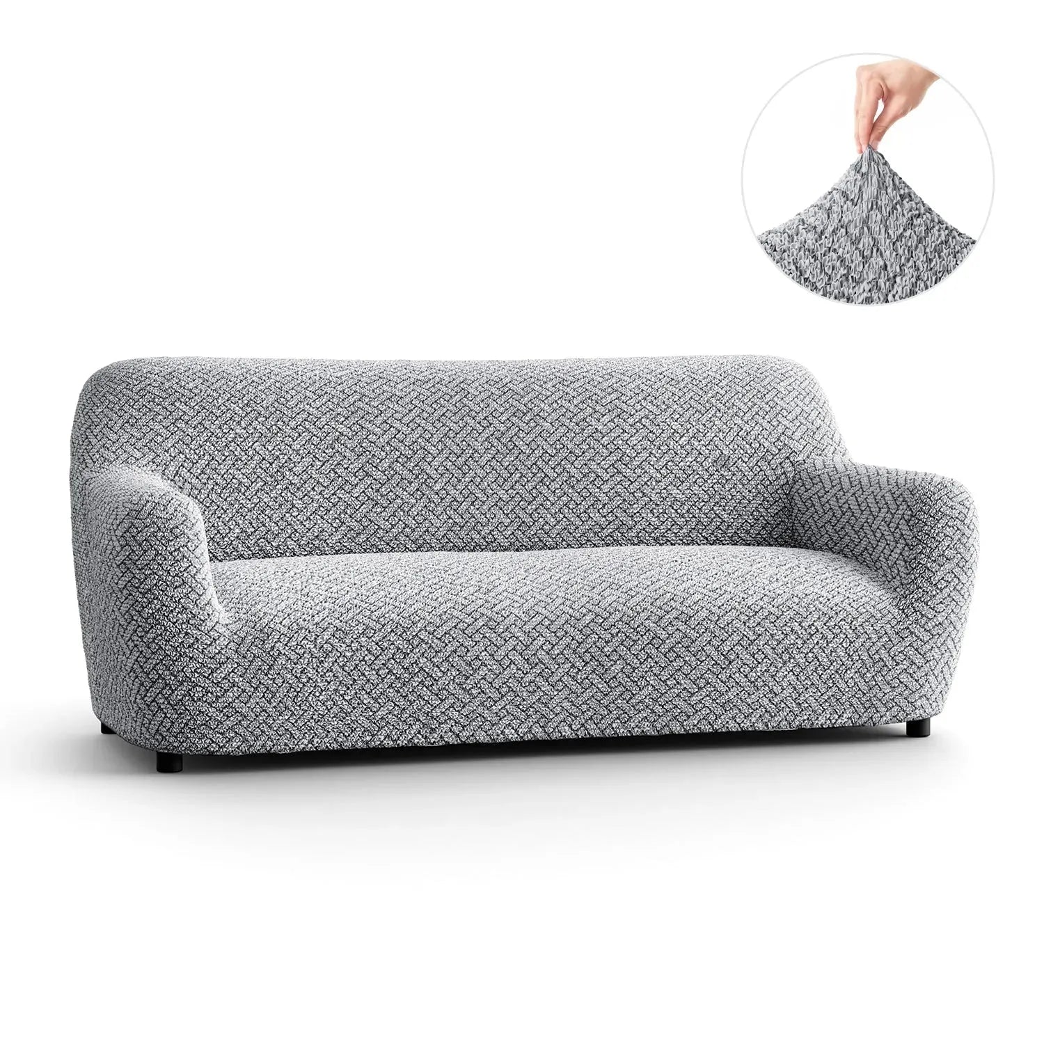 Venezia Grey Sofa 3 Seater Slipcover, Microfibra Printed Collection