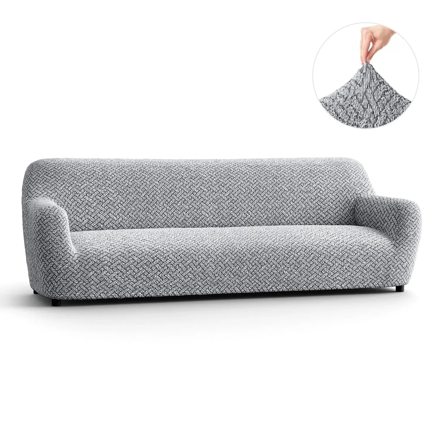 Venezia Grey Sofa 4 Seater Slipcover, Microfibra Printed Collection