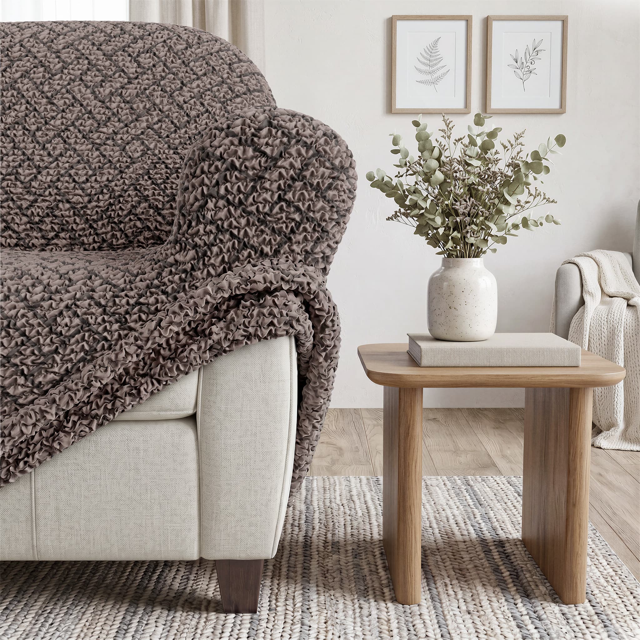 Armchair Slipcover, Printed Collection – Venezia Brown, product view | Venezia Brown