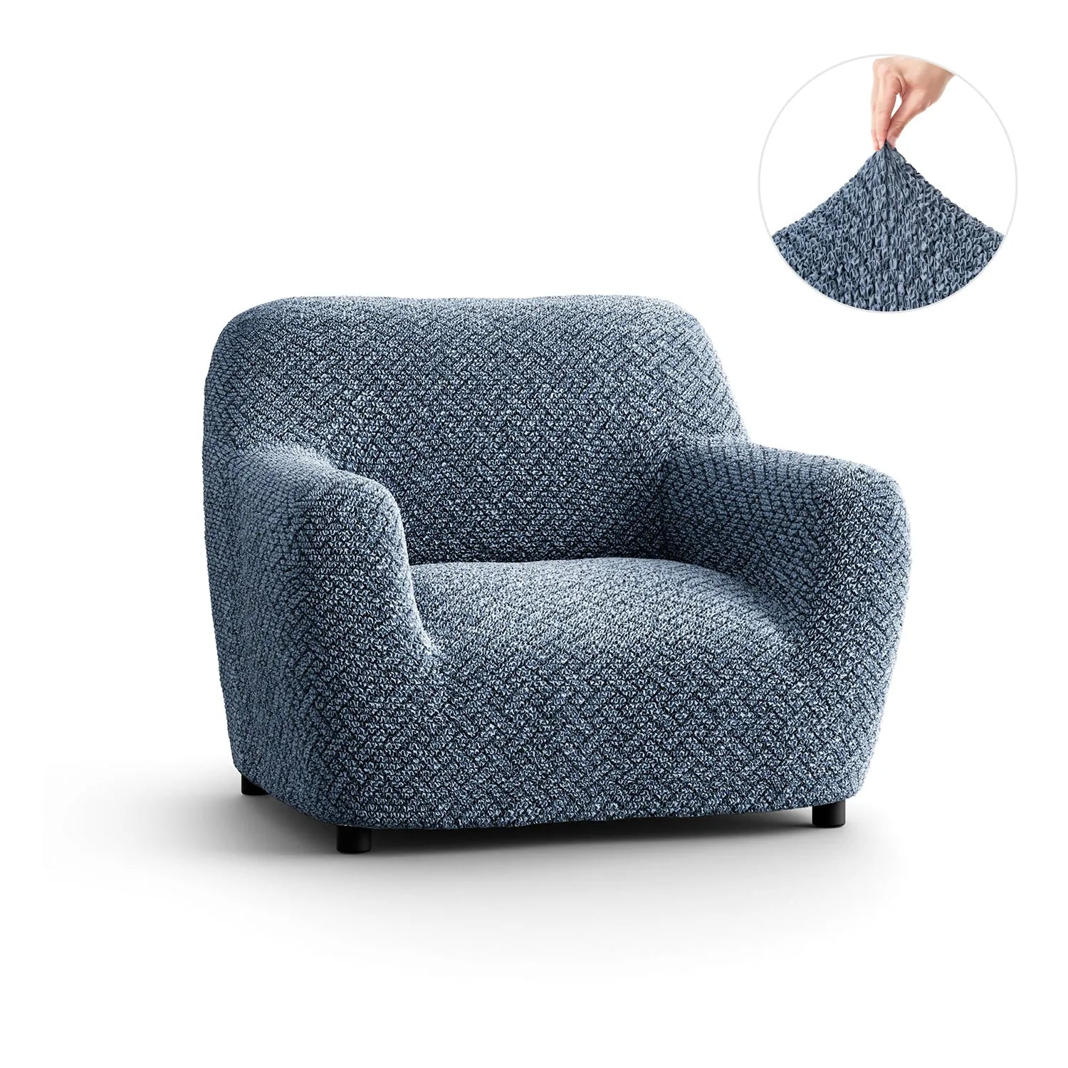 Venezia Blue Armchair Slipcover, Microfibra Printed Collection